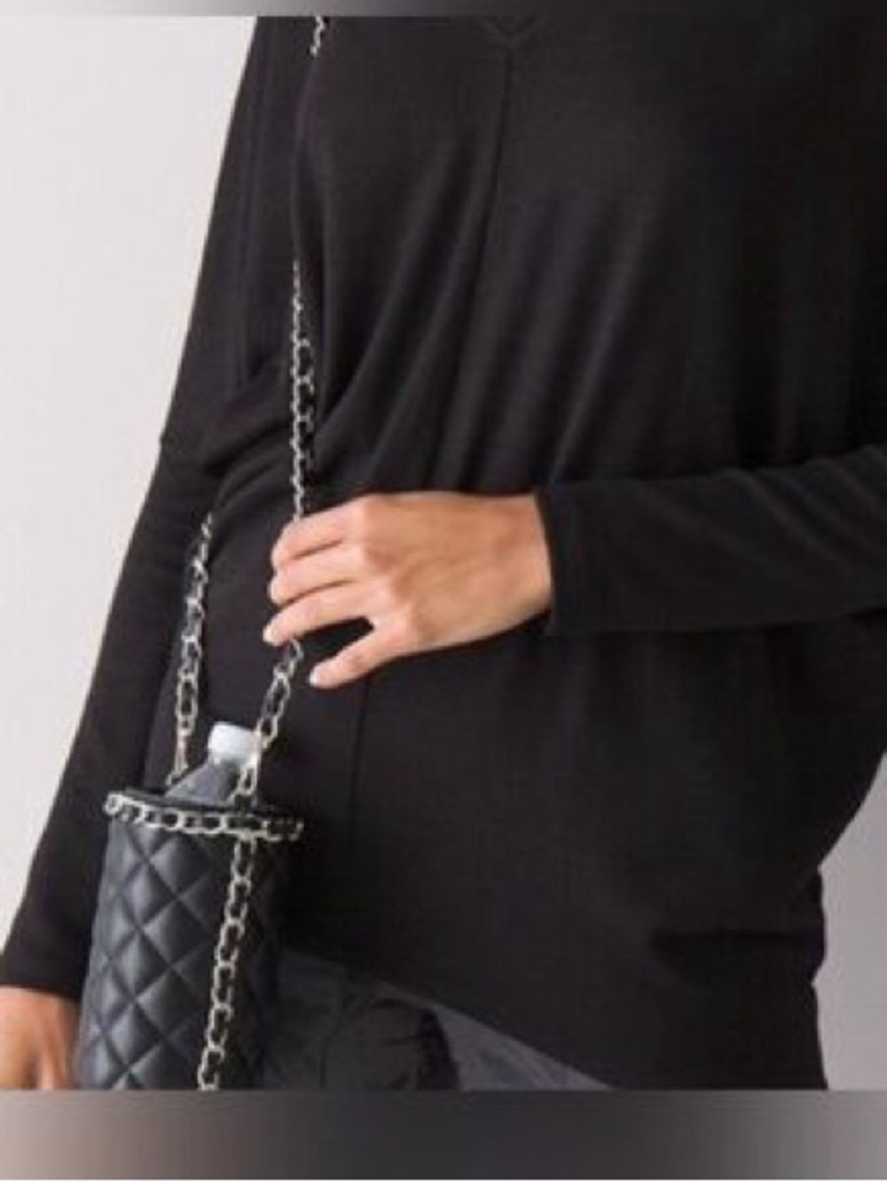 WHBM Quilted Bottle Holder Crossbody Bag, Black, New with tags!